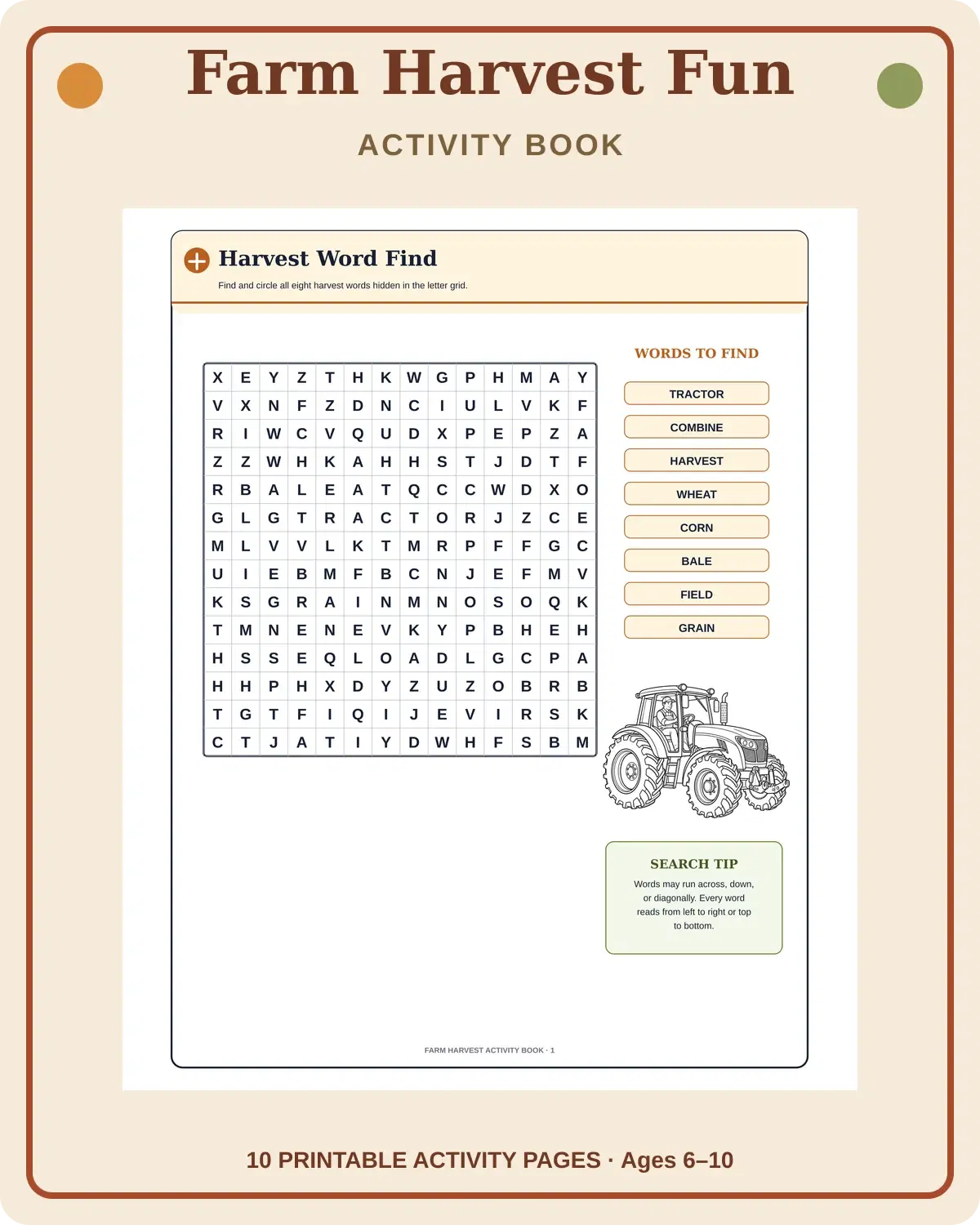 Farm Harvest Activity Book preview