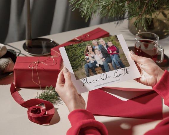 Christian Christmas Card Template | Printable Faith Photo Card 5x7 4x6 Avery Modern Design | Names of God by NaptimeVillage