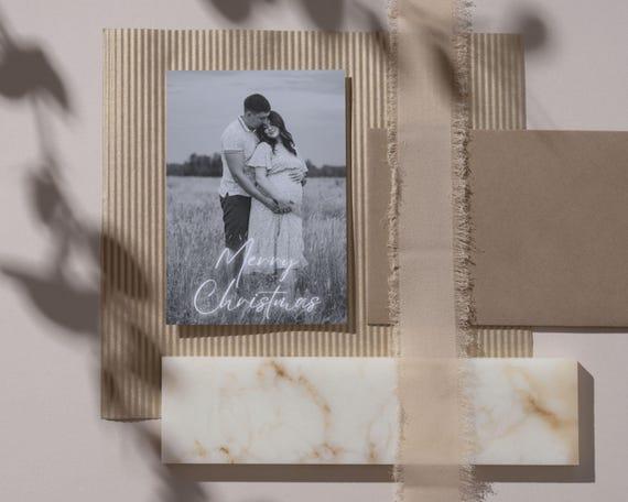 Modern Christmas Card|Instant Download| Black and White Card|Simple Christmas Card|Holiday Photo Card|Canva Editable Christmas Card Template by NaptimeVillage