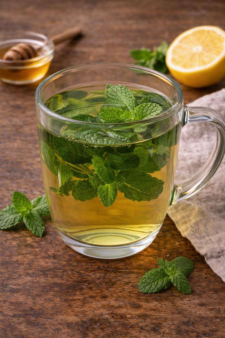 Fresh Mint Tea ready to serve.