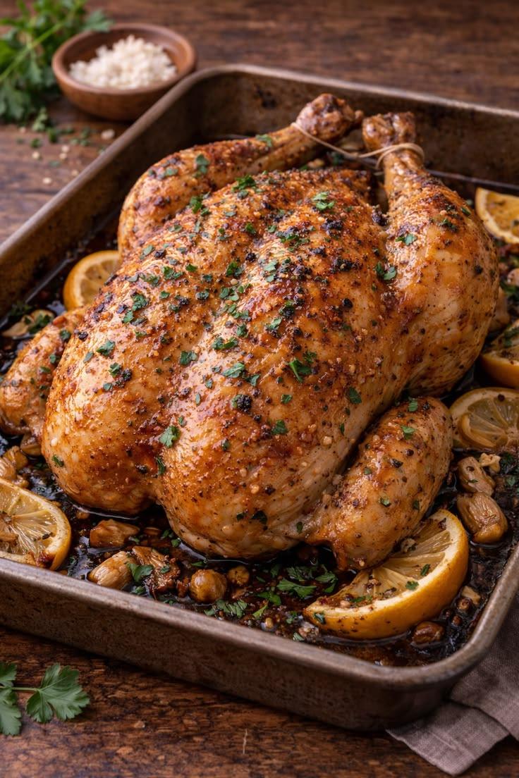 Roast Chicken or Turkey ready to serve.