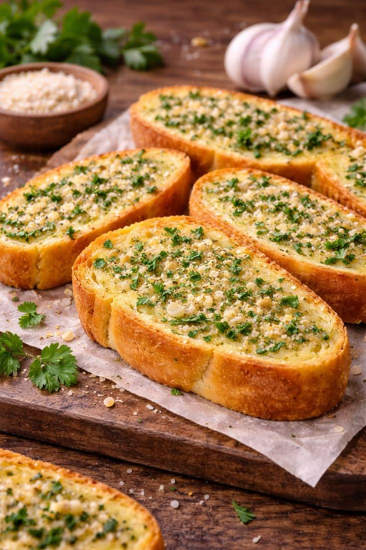 Garlic Bread or Gluten-Free Toast ready to serve.