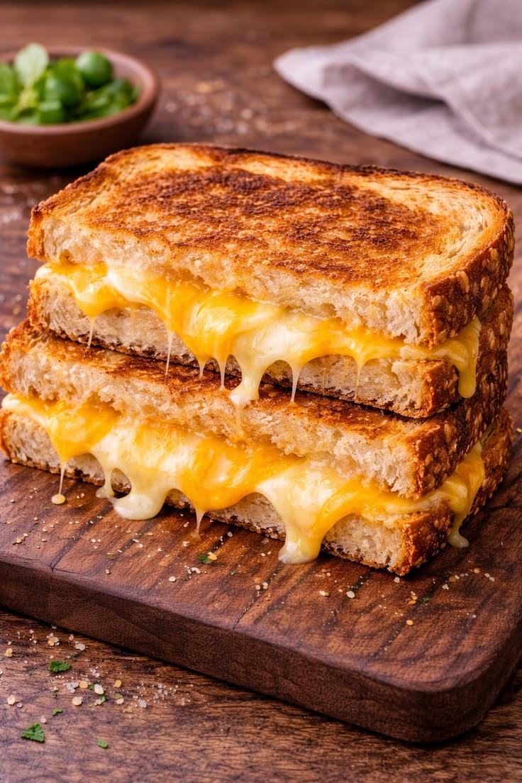 Grilled Cheese or Chickpea Panini ready to serve.