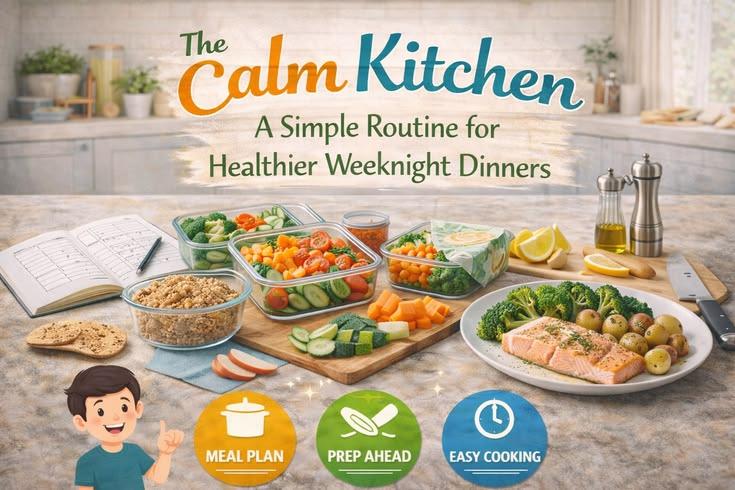 Cover art for The Calm Kitchen: A Simple Routine for Healthier Weeknight Dinners