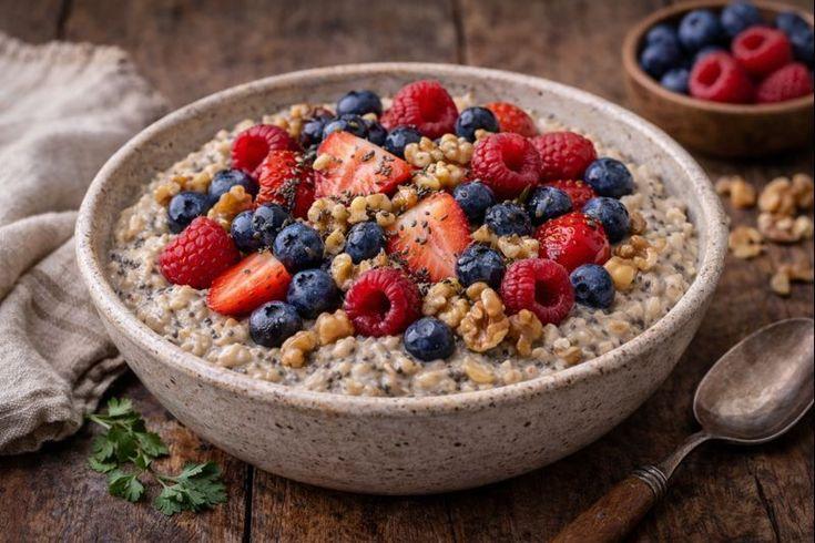 Photo for Oatmeal with Chia, Berries, and Walnuts