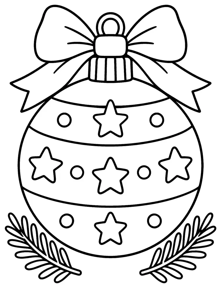 Giant Christmas Ornament Coloring Page