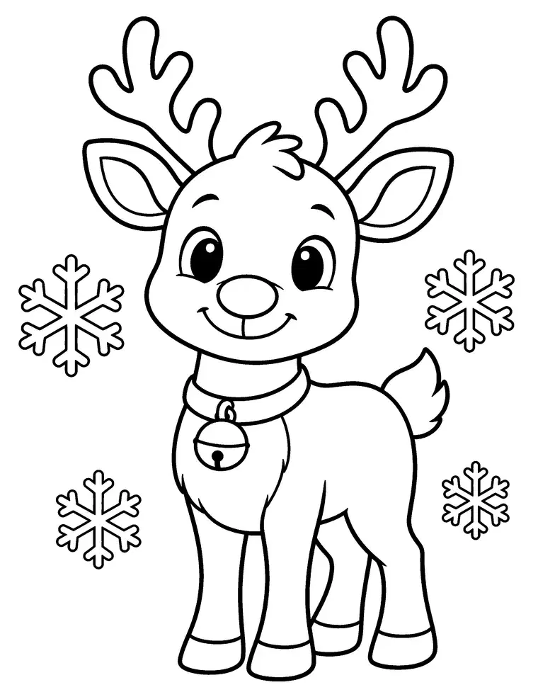 Cute Reindeer Coloring Page
