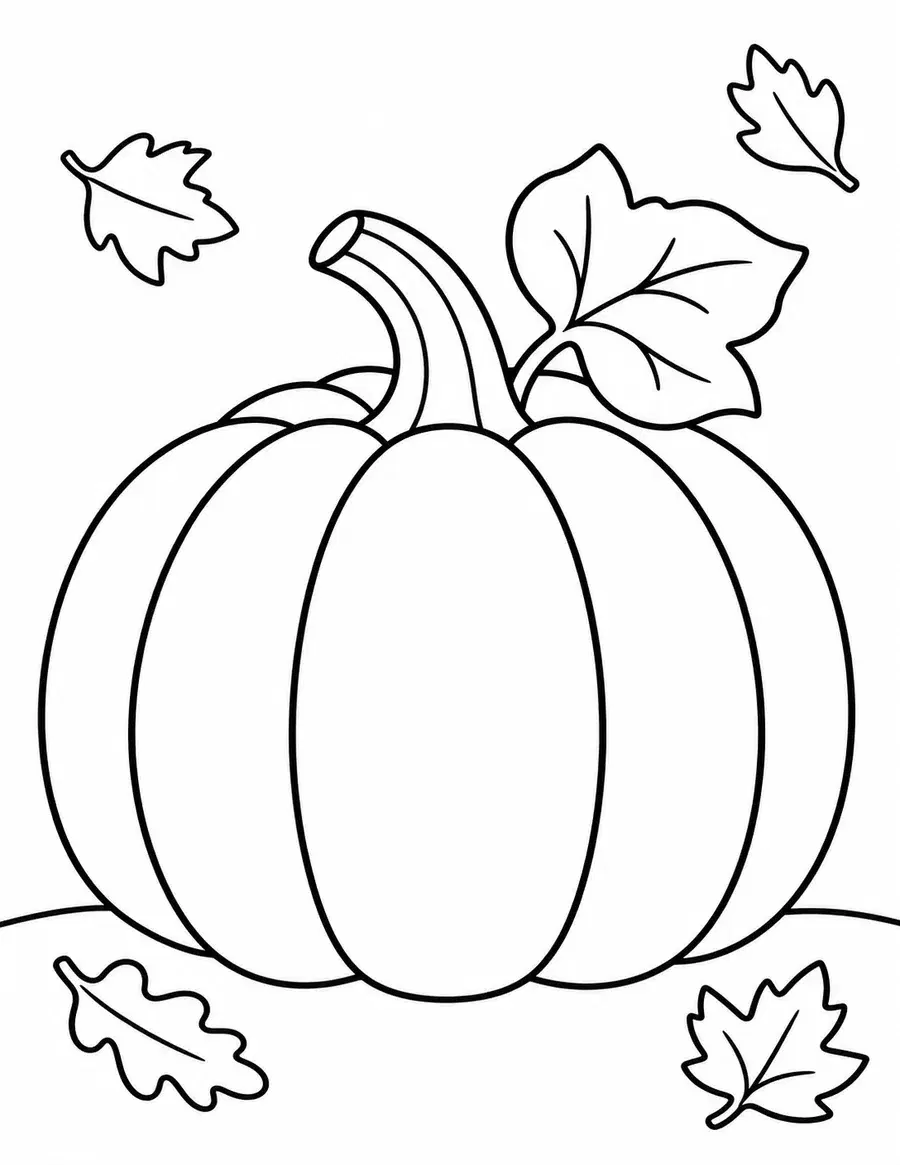 Giant Preschool Pumpkin Coloring Page