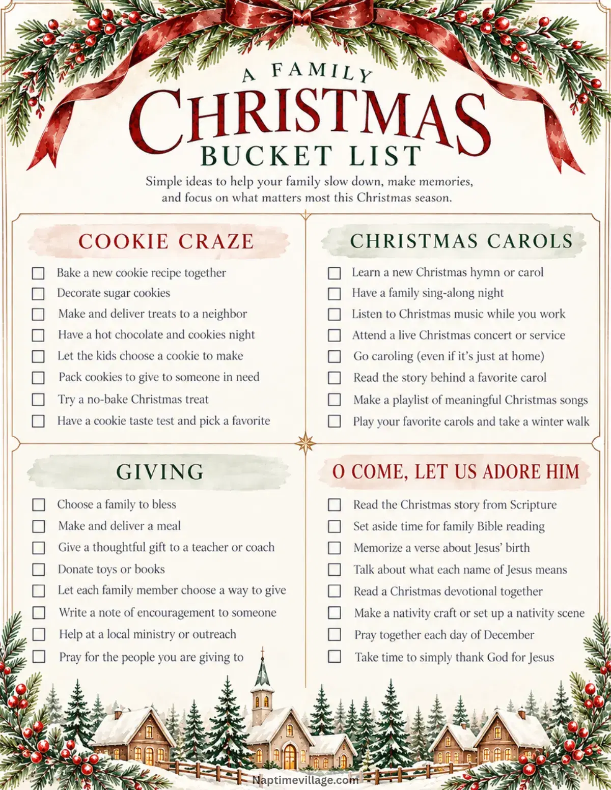 Christmas Bucket List: Cookies, Carols & Giving