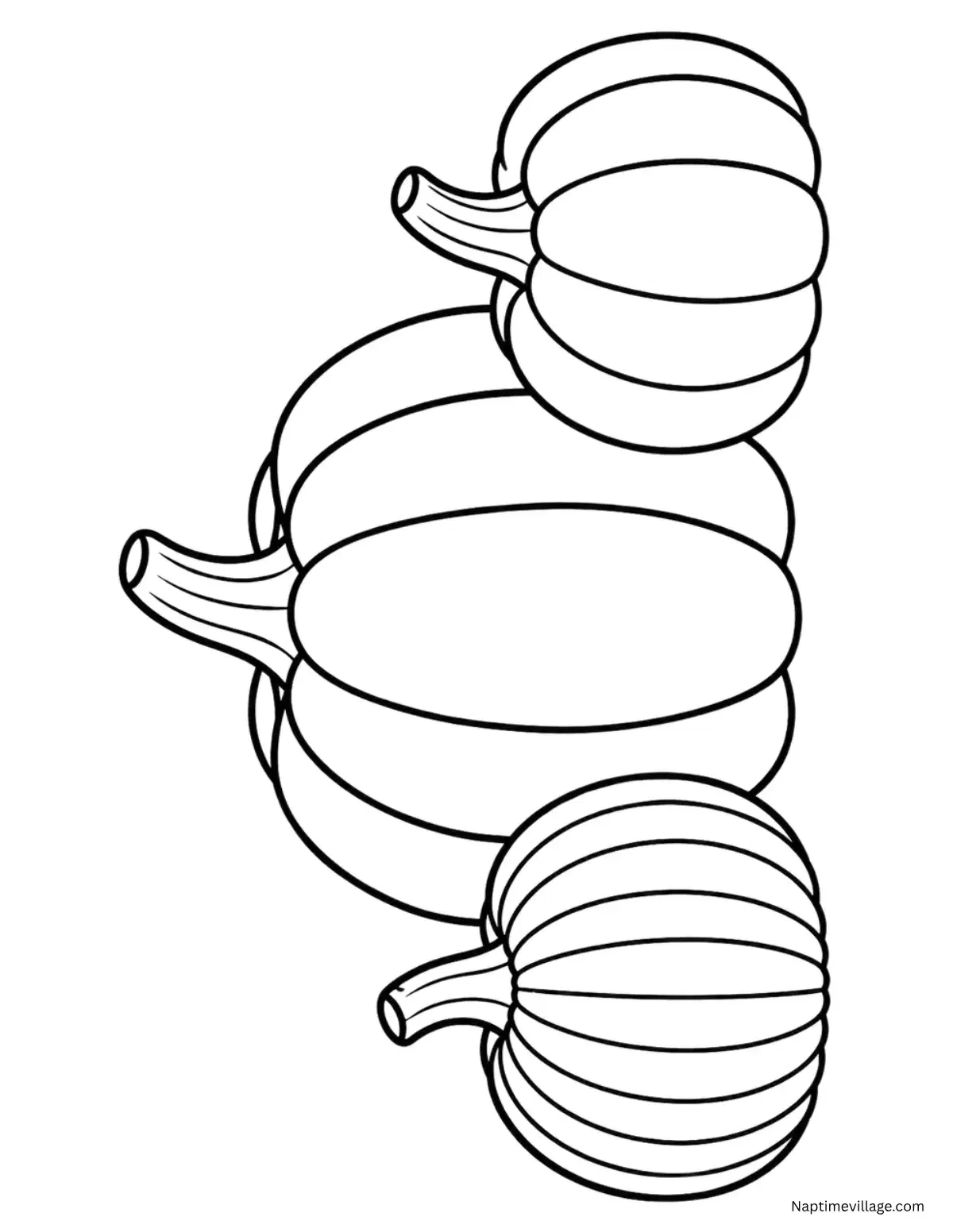 Three Pumpkins Coloring Page