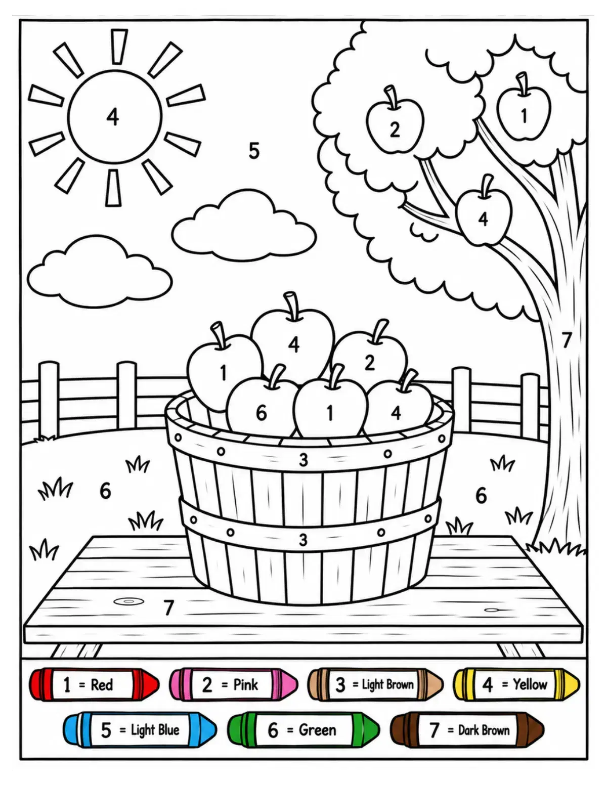 Apple Orchard Color by Number