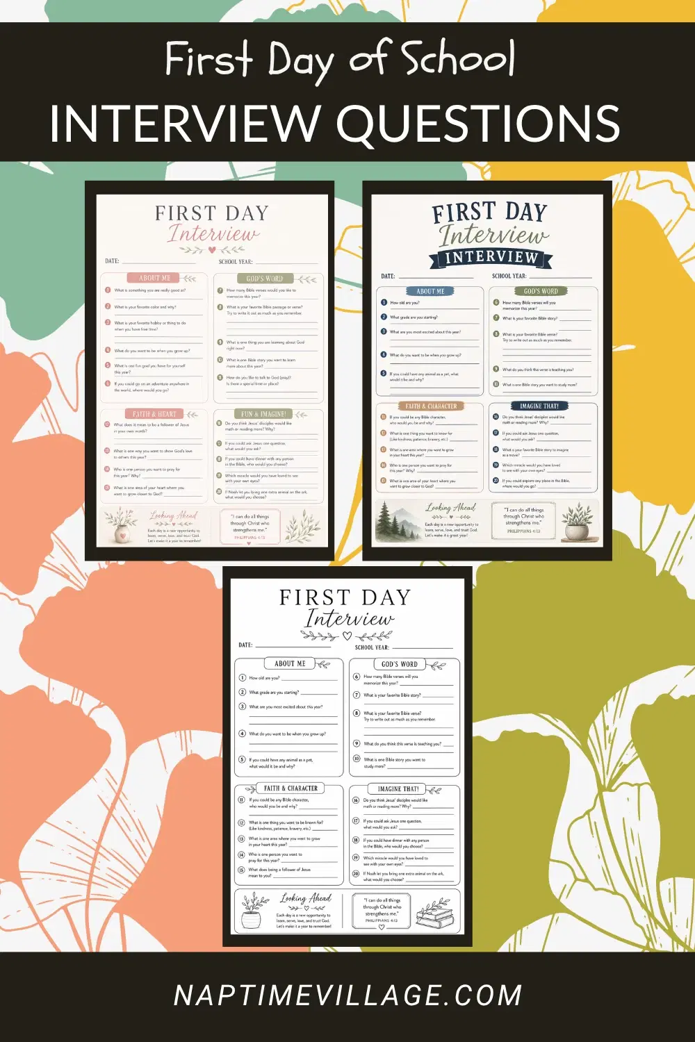First Day of School Interview: Four Designs