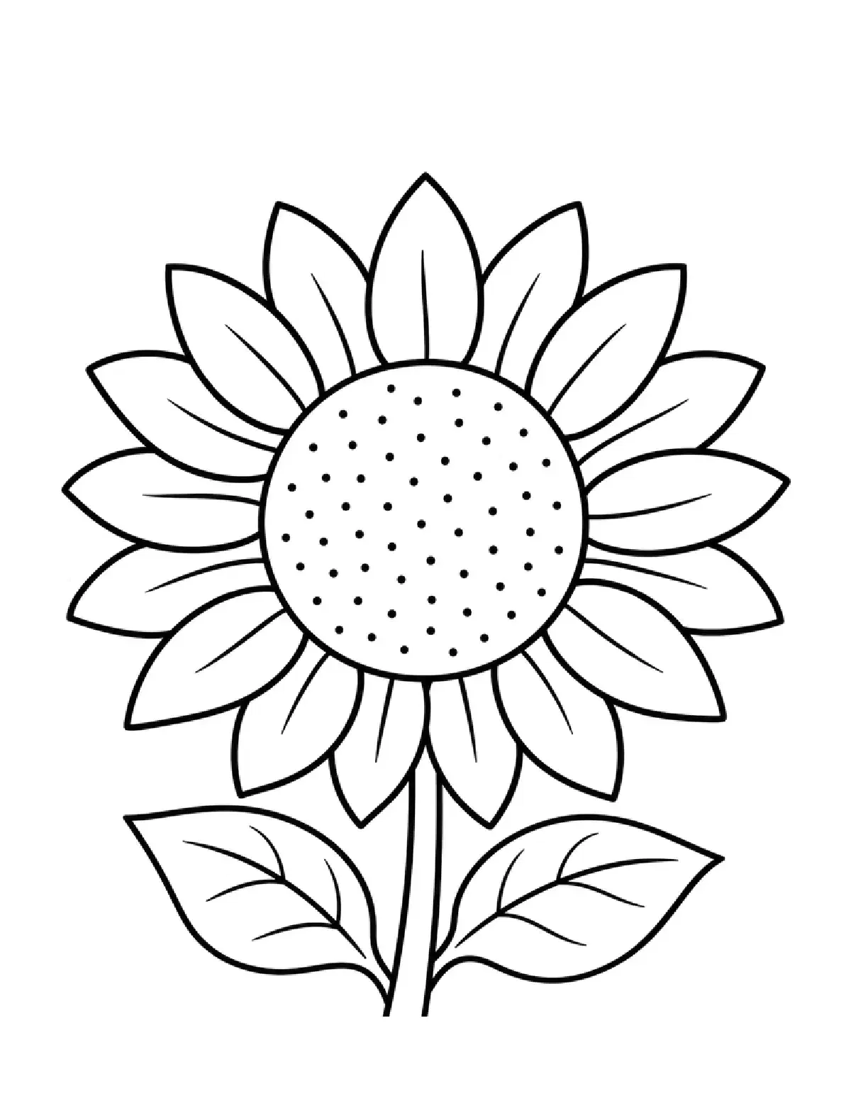 Free Printable Single Sunflower (PDF)