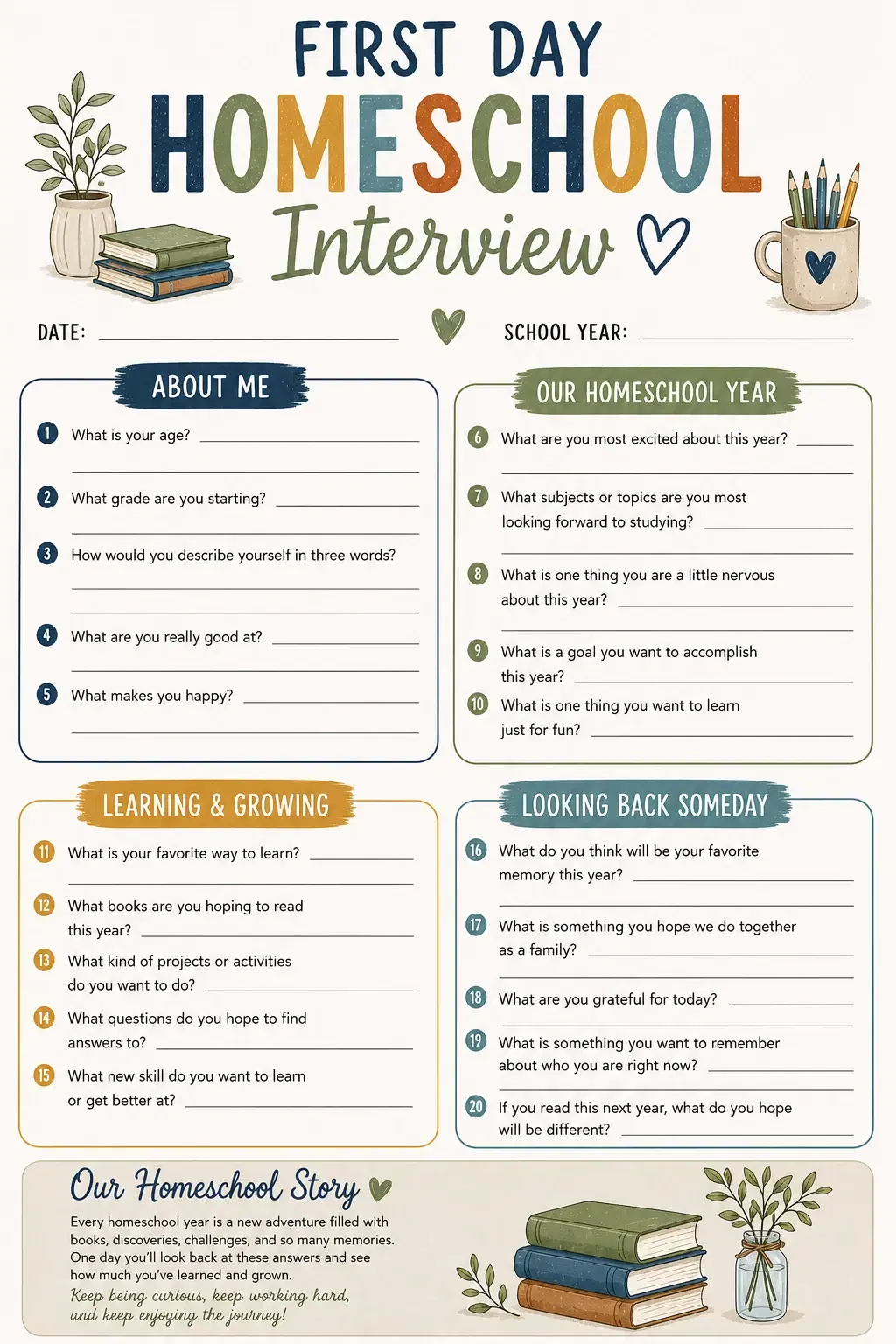 First Day Homeschool Interview