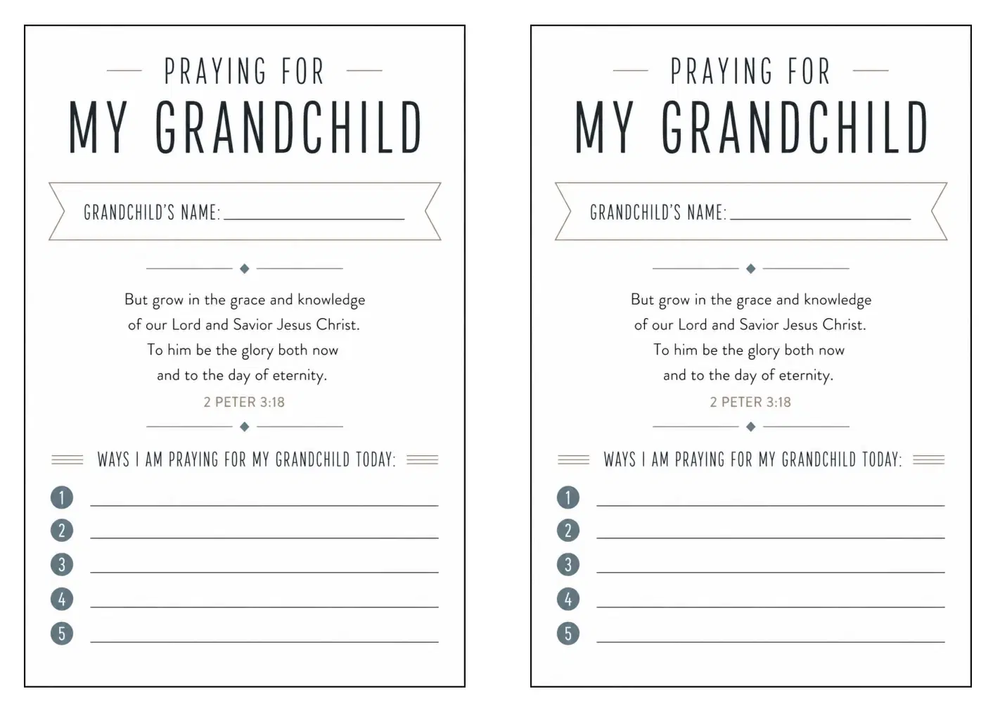 Grandchild Prayer Cards: 2 Peter