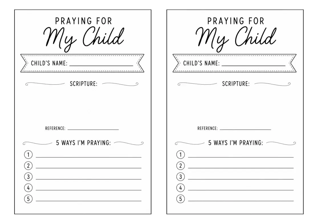 Blank Praying for My Child Cards