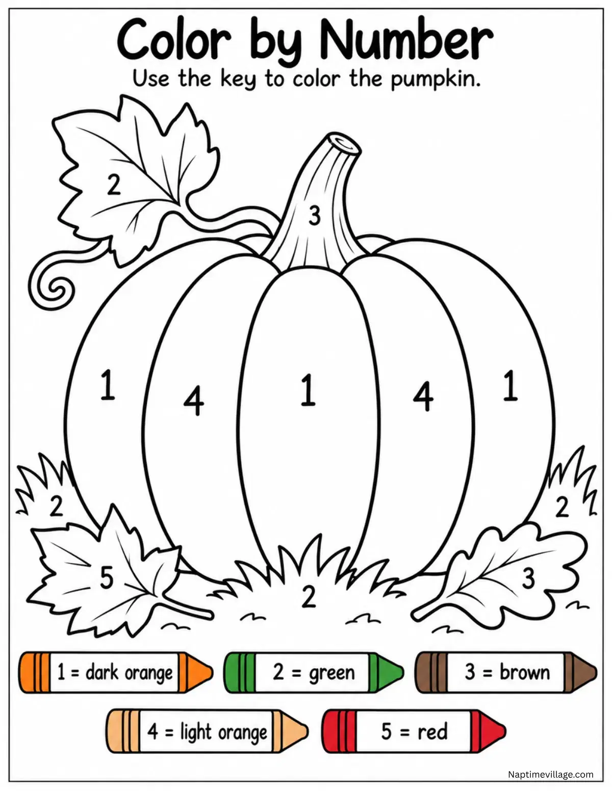 Pumpkin Color by Number