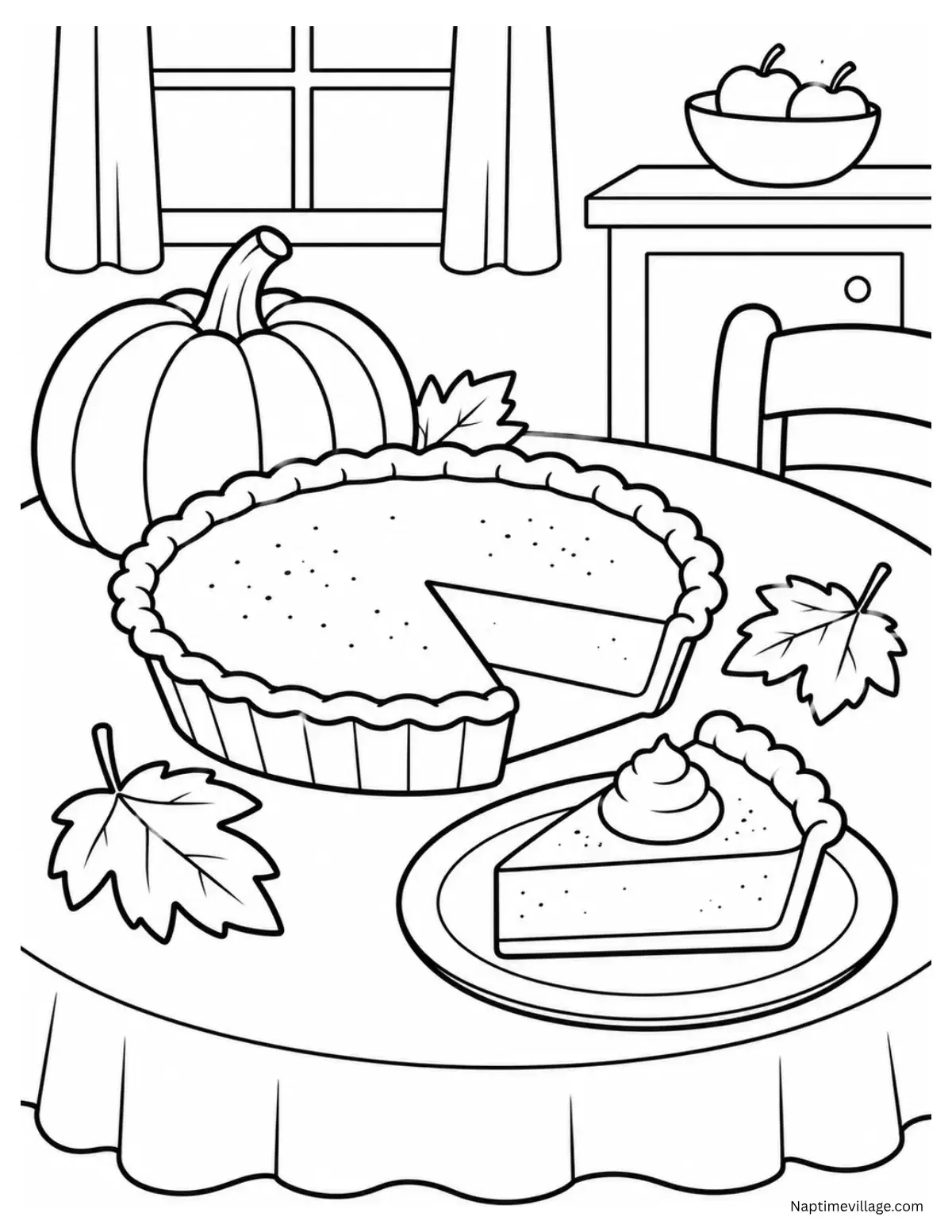Pumpkin Pie Coloring Page