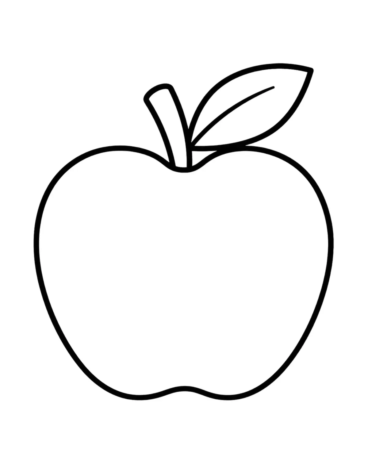 Single Apple Coloring Page