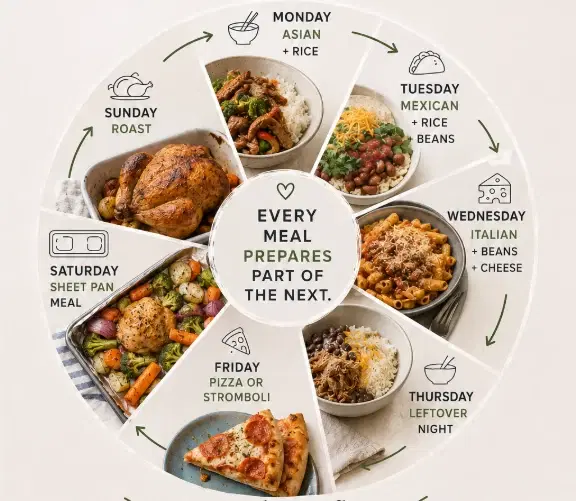 Weekly meal plan rhythm