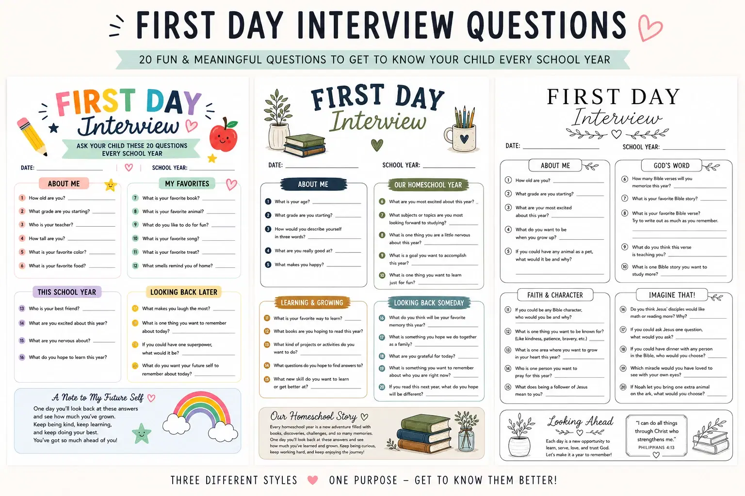 First Day Interview: 20 Questions to Ask Your Child Every School Year