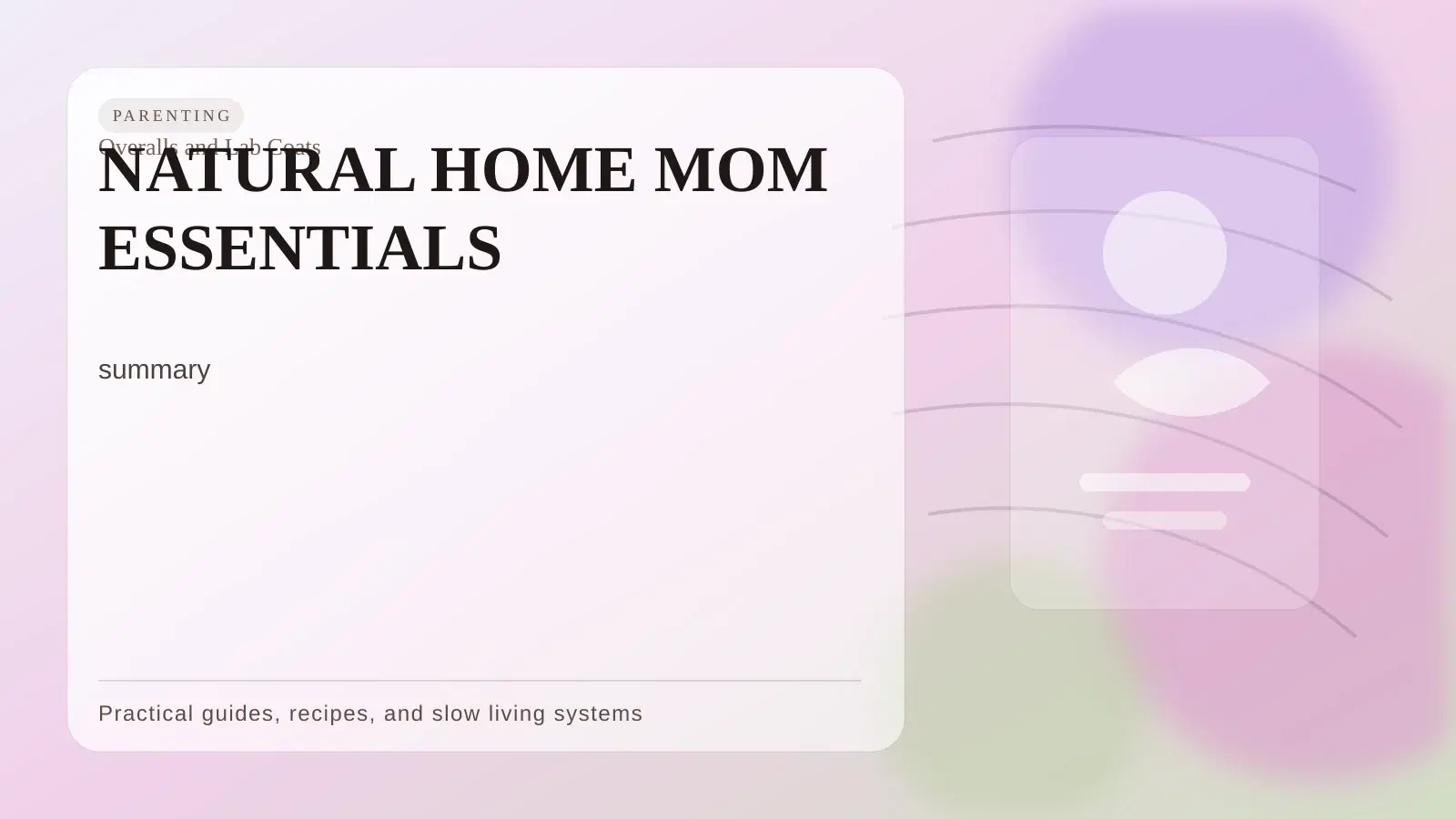 NATURAL HOME MOM ESSENTIALS