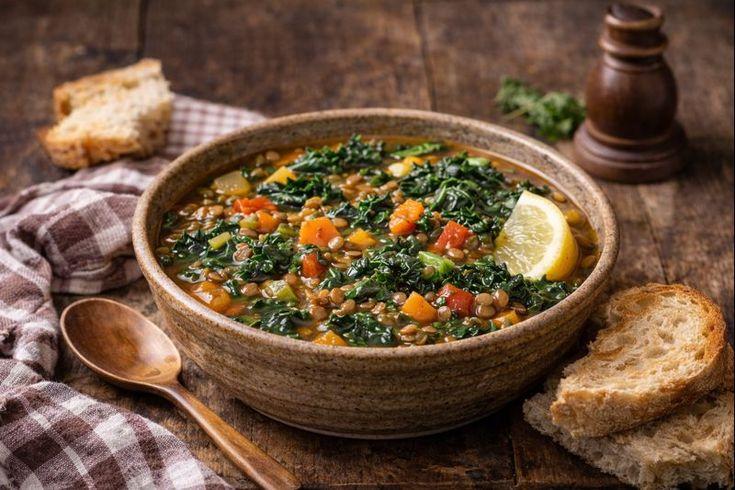 Lentil Veggie Stew with Kale and Lemon