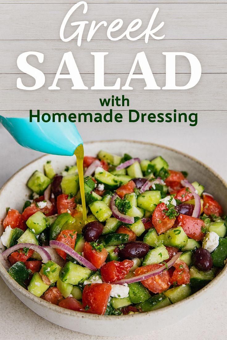 Photo for Greek Salad with Homemade Dressing